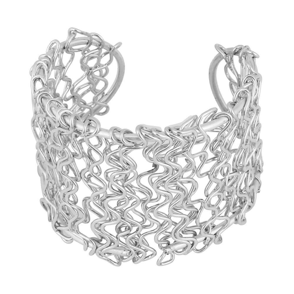 Generic Women's Contemporary Silver  Kada Bracelet-Silver