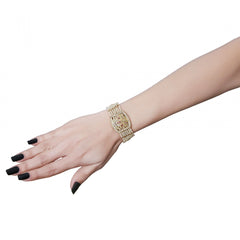 Generisches vergoldetes Armband mit Jadau-Stein für Damen, golden