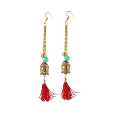 Generic Women's Gold Plated Hook Dangler Hanging Tassel Fashion Earrings-Gold