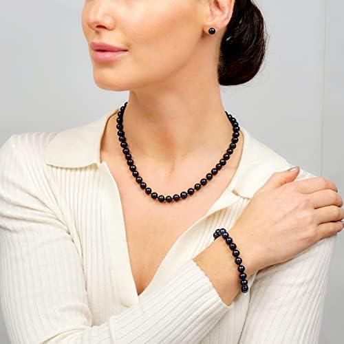 Mady Damen-Set mit Halskette und Armband aus schwarzem Kristall