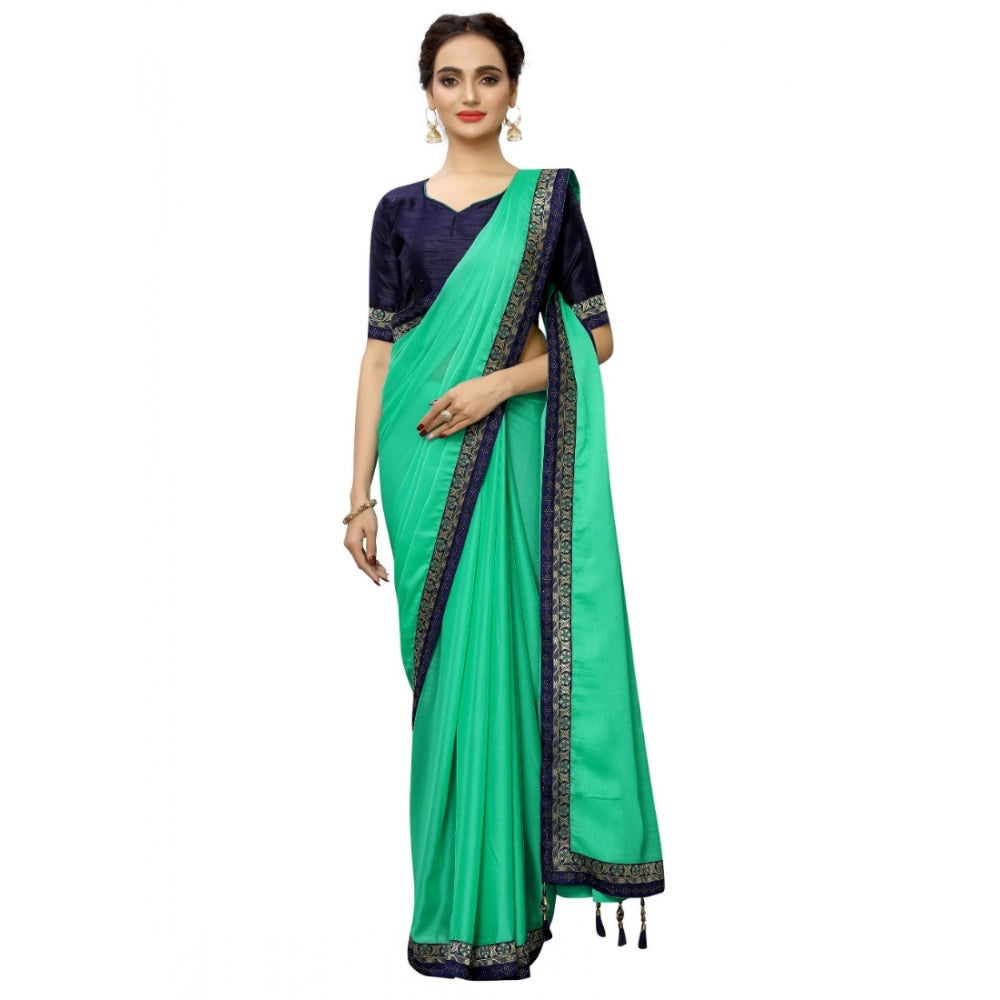 Generic Women's Rangoli Silk Saree with Blouse (Green,5-6 mtrs)