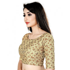 Generic Women's Brocade, Inner-Cotton Full Stitched Padded Blouse (Chiku cofee)