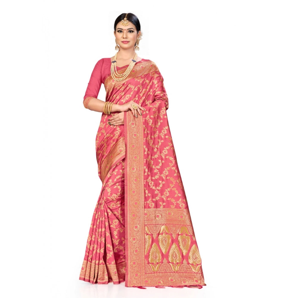 Generic Women's Banarasi Silk Saree (Pitch, 5-6mtrs)