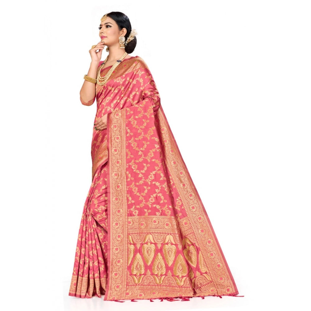 Generic Women's Banarasi Silk Saree (Pitch, 5-6mtrs)