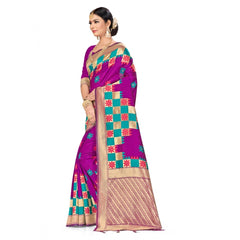 Generic Women's Banarasi Silk Saree (Purple, 5-6mtrs)