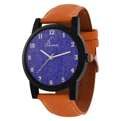 Jack Klein Men's Analog Synthetic Leather Watch