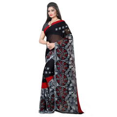 Generic Women's Georgette Saree(Black,5-6 Mtrs)