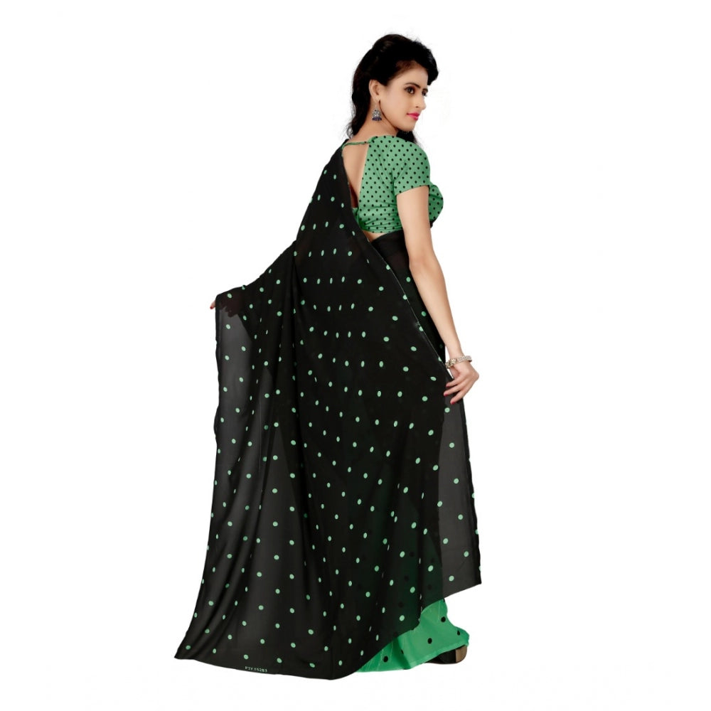 Generic Women's Georgette Saree(Green,5-6 Mtrs)