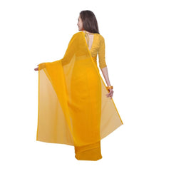 Generic Women's Dyed Saree(Yellow,5-6 Mtrs)