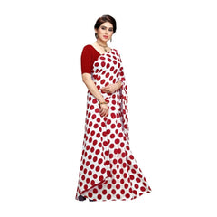 Generic Women's Georgette Saree(W.Red,5-6 Mtrs)