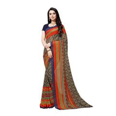 Generic Women's Georgette Saree(Blue,5-6 Mtrs)