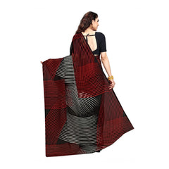 Generic Women's Georgette Saree(Black,5-6 Mtrs)