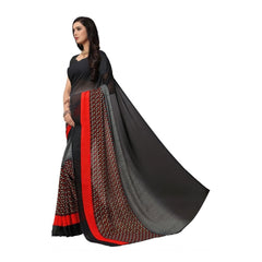 Generic Women's Georgette Saree(Black,5-6 Mtrs)