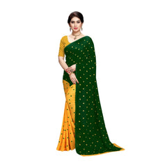 Generic Women's Georgette Saree(Green,5-6 Mtrs)