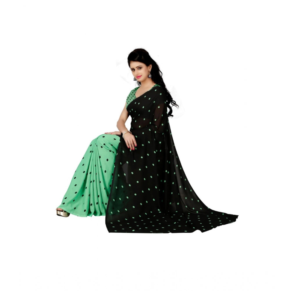 Generic Women's Georgette Saree(Green,5-6 Mtrs)