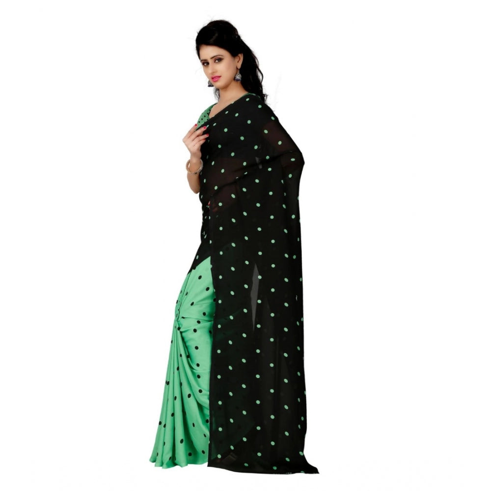 Generic Women's Georgette Saree(Green,5-6 Mtrs)