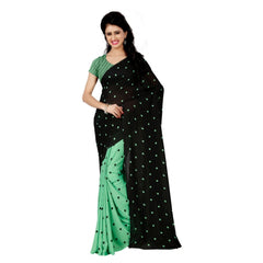 Generic Women's Georgette Saree(Green,5-6 Mtrs)