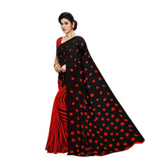 Generic Women's Georgette Saree(Red,5-6 Mtrs)