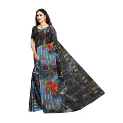 Generic Women's Georgette Saree(Blue,5-6 Mtrs)