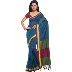 Generic Women's Pure Linen Saree(Green,5-6 Mtrs)