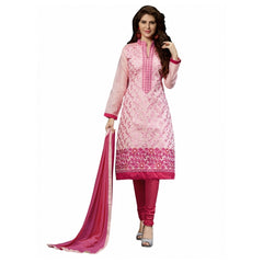 Generischer Chanderi-Salwar-Anzug aus ungesäumtem Stoff für Damen mit Dupatta (Pink, 2 Meter)