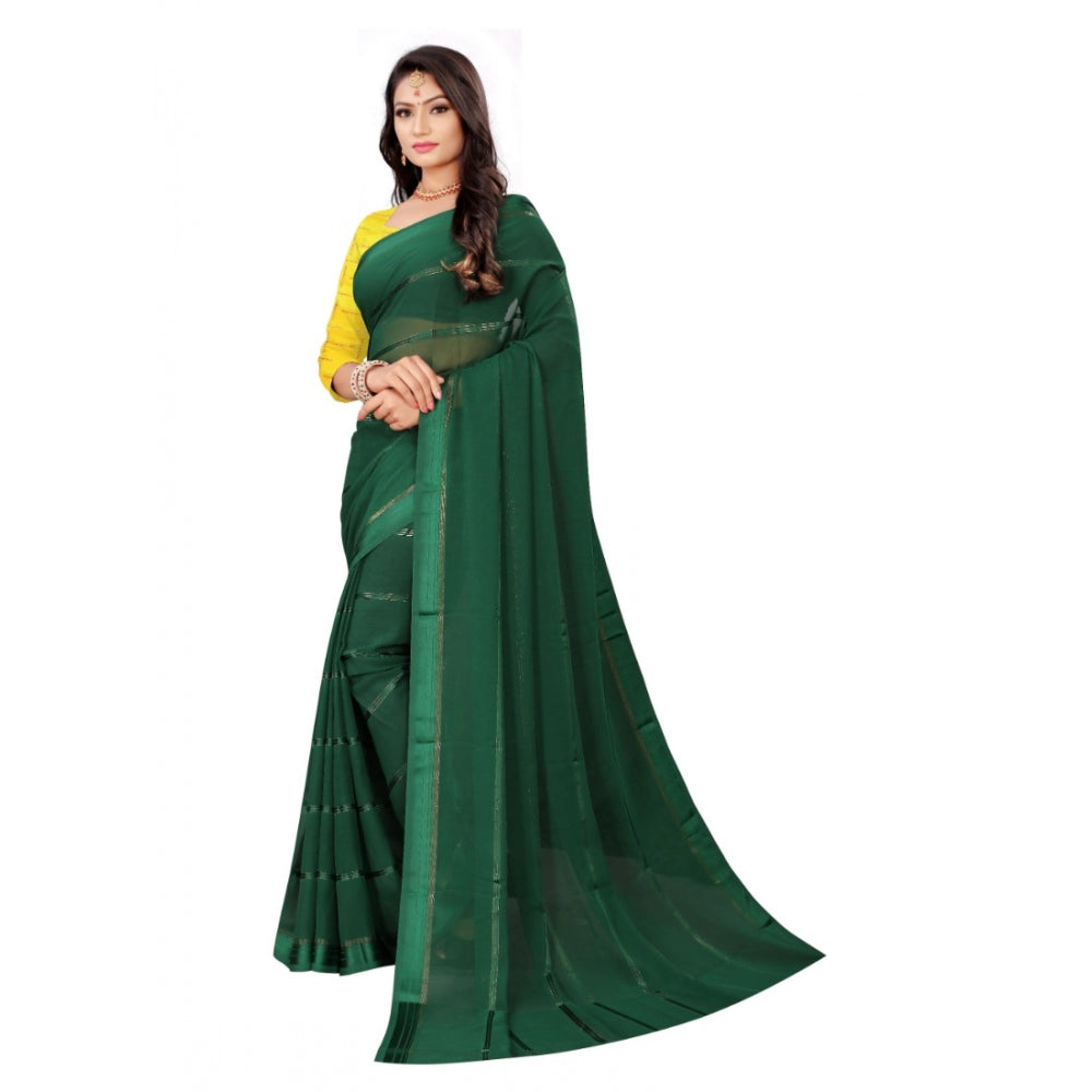 Generic Women's Georgette Silk Saree(Green ,5-6Mtrs)