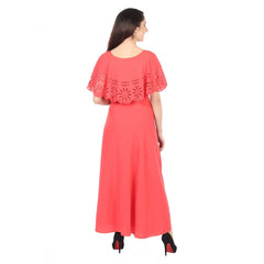 Generisches, ärmelloses, langes Kreppkleid für Damen (rot)