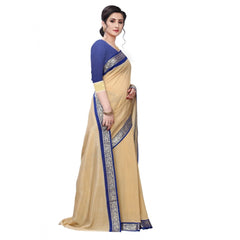 Generic Women's Vichitra Silk Saree(Beige ,5-6Mtrs)