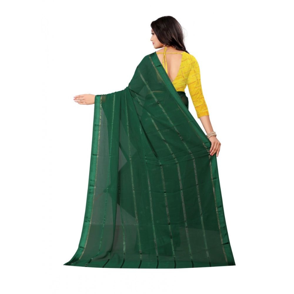 Generic Women's Georgette Silk Saree(Green ,5-6Mtrs)