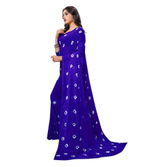 Generic Women's Chiffon Saree (Blue ,5-6Mtrs)