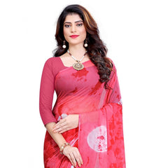 Generic Women's Chiffon Saree (Pink ,5-6Mtrs)