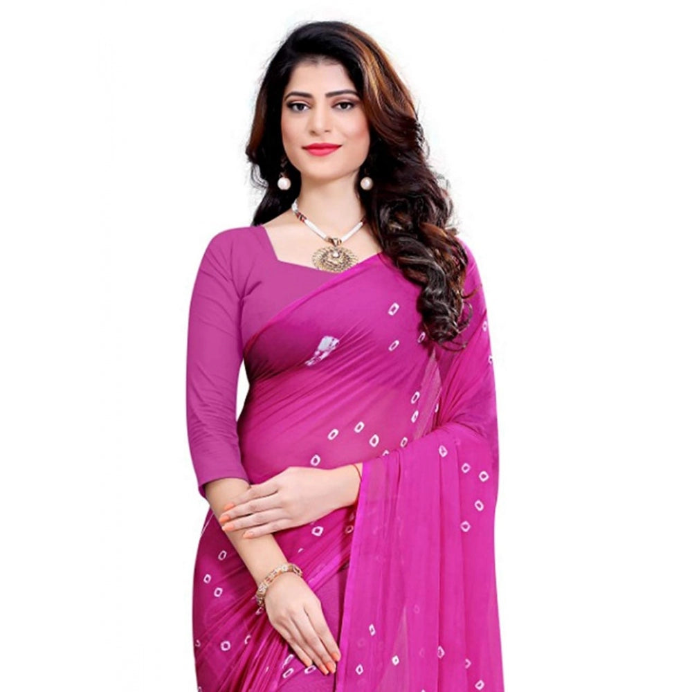 Generic Women's Chiffon Saree (Purple ,5-6Mtrs)