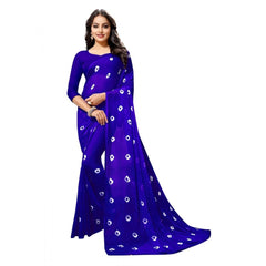 Generic Women's Chiffon Saree (Blue ,5-6Mtrs)