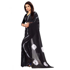 Generic Women's Chiffon Saree (Black ,5-6Mtrs)