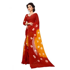 Generic Women's Chiffon Saree (Red ,5-6Mtrs)