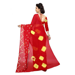 Generic Women's Chiffon Saree (Red ,5-6Mtrs)