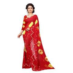 Generic Women's Chiffon Saree (Red ,5-6Mtrs)