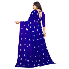 Generic Women's Chiffon Saree (Blue ,5-6Mtrs)