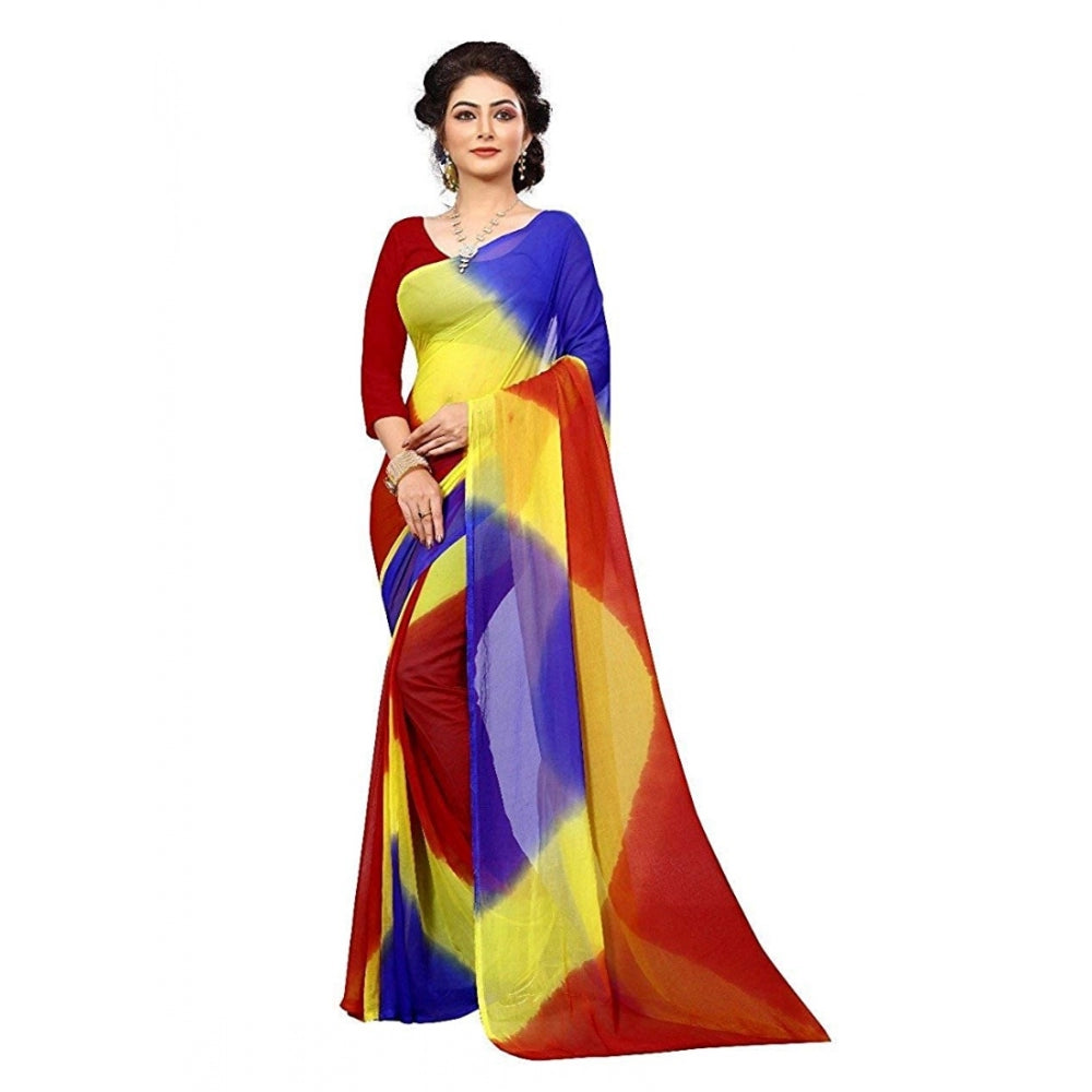 Generic Women's Chiffon Saree (Multi Color ,5-6Mtrs)