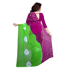 Generic Women's Chiffon Saree (Green ,5-6Mtrs)