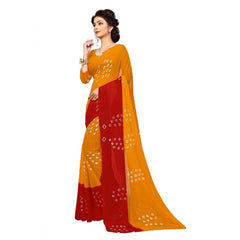 Generic Women's Chiffon Saree (Yellow ,5-6Mtrs)