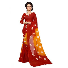 Generic Women's Chiffon Saree (Red ,5-6Mtrs)