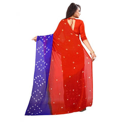 Generic Women's Chiffon Saree (Red ,5-6Mtrs)