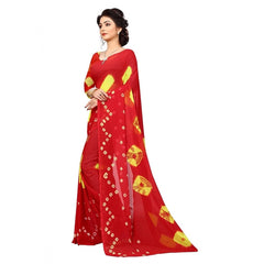 Generic Women's Chiffon Saree (Red ,5-6Mtrs)