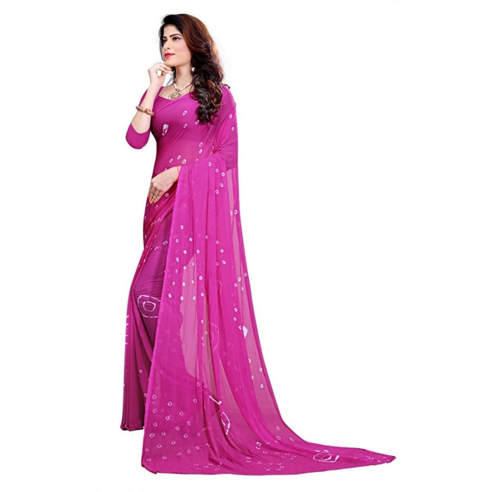 Generic Women's Chiffon Saree (Purple ,5-6Mtrs)