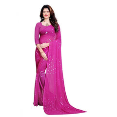 Generic Women's Chiffon Saree (Purple ,5-6Mtrs)