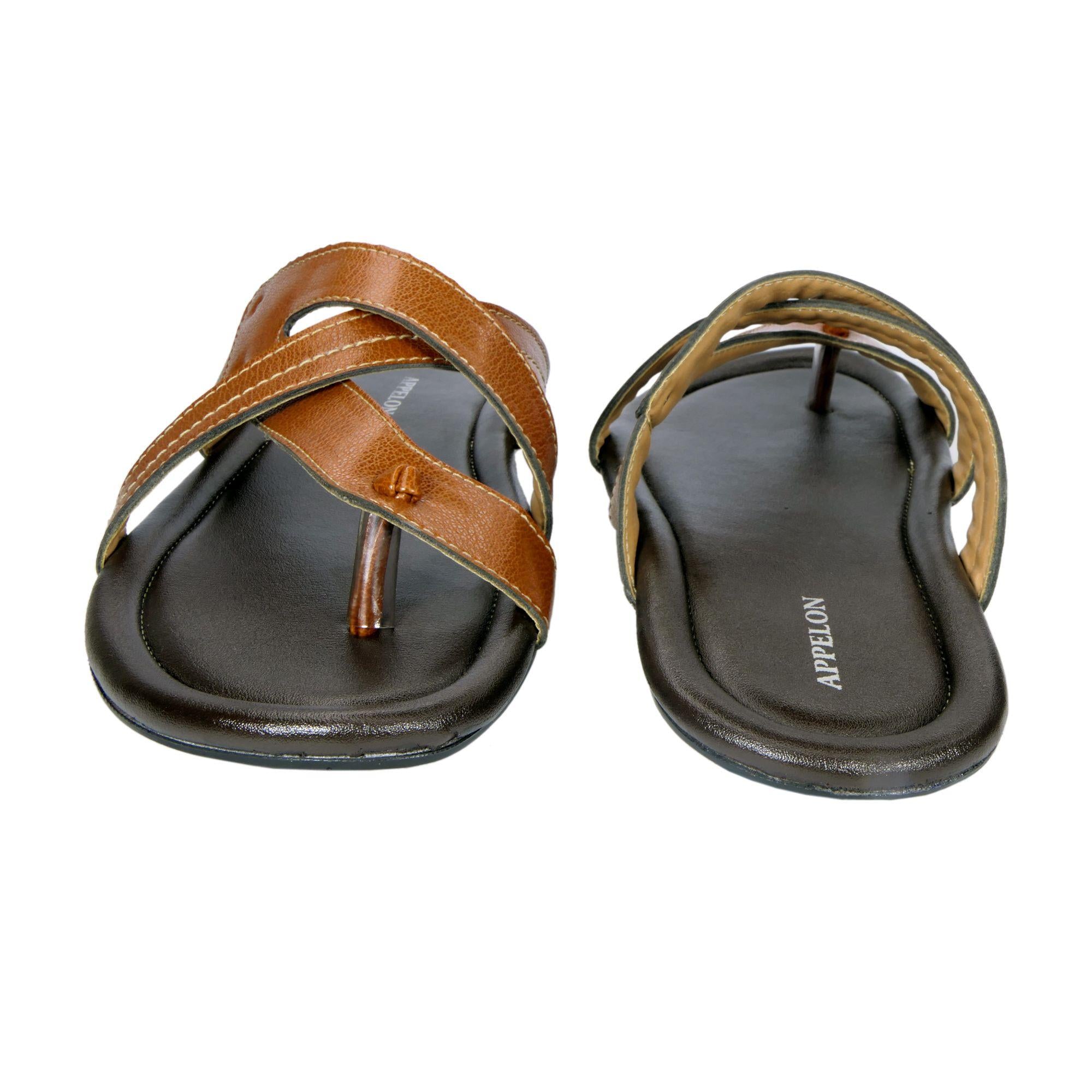 AM PM Genuine Leather Men's Daily Wear Slippers