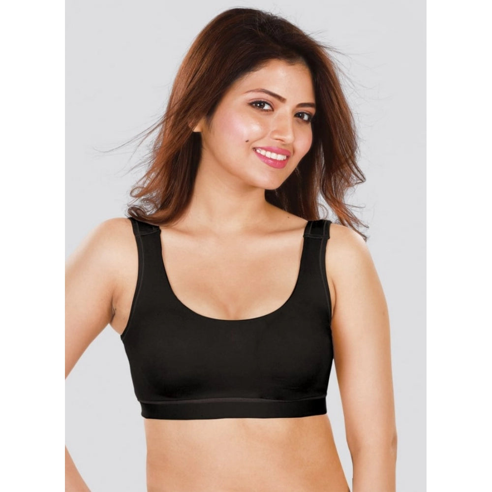 Dermawear Damen-Sport-BH (Modell: SB-1104, Farbe: Schwarz, Material: 4D-Stretch)