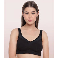 Enamor Women'S Smooth Super Lift Classic Full Support Brassiere (Model: A112, Color: Black, Material: Cotton)