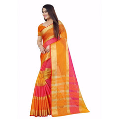 Generic Women's Kota Doria Cotton Plain Saree With Blouse (Multicolor, 5-6 Mtrs)